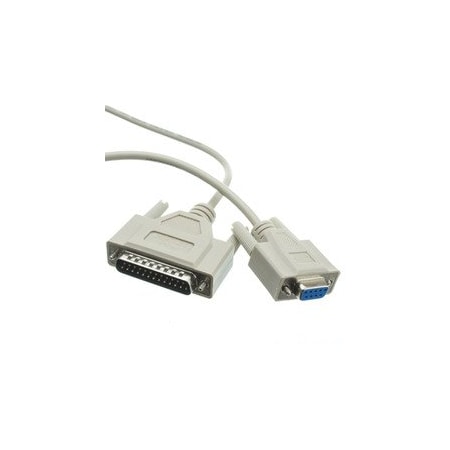 Cable Wholesale Null Modem Cable, DB9 Female to DB25 Male, 8 Conductor, 6 foot 10D1-21306